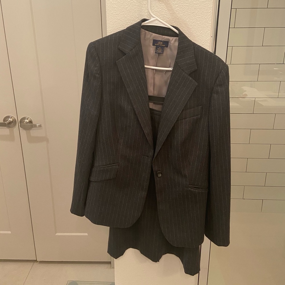 Brooks Brothers Grey Pinstripe Suit Set w/ Skirt